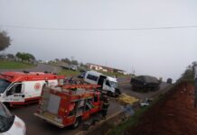 Acidente com van e caminhão causa interdição parcial na BR451 próximo a Areado