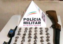 Polícia Militar encontra drogas e uma espingarda com adolescente de 13 anos em Varginha