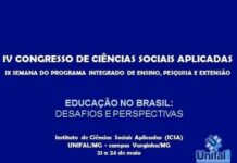 Começa hoje o IV Congresso de Ciências Sociais Aplicadas da Unifal em Varginha