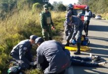Motociclista fica ferido em acidente na rodovia entre Varginha e Três Corações