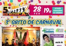 5ª da Boa Música desta semana será especial com Grito de Carnaval