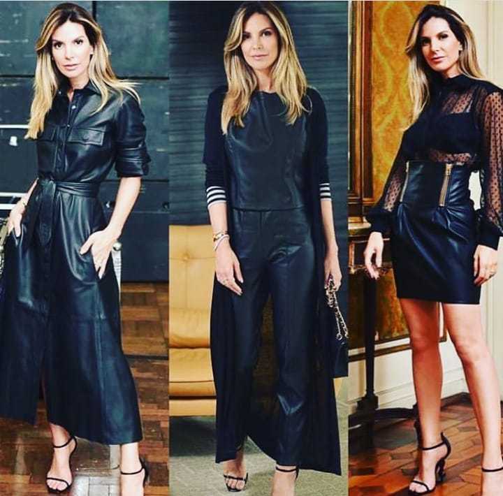 vestido de couro inverno