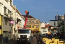 Lâmpadas de LED são instaladas no entorno da Estação Ferroviária instalação lâmpada led na cidade de Varginha