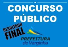 Resultado final do Concurso da Prefeitura de Varginha já está disponível resultado final prefeitura varginha