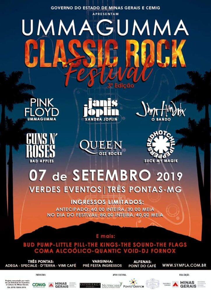 Cartaz Ummagumma Classic Rock Festival Três Pontas 2019