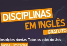 Unis está com inscrições abertas para disciplinas em inglês Aulas no Unis