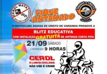 Motoclube Águias de Cristo promove blitz educativa com instalação gratuita de antena corta pipa motoclube aguias de cristo