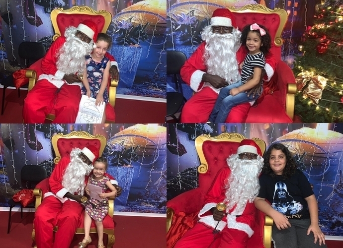 papai noel varginha com crianaças