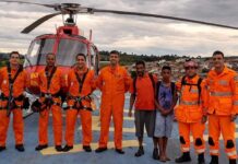 Bombeiros socorrem pai e filho ilhados após chuva forte em Varginha Ilhados