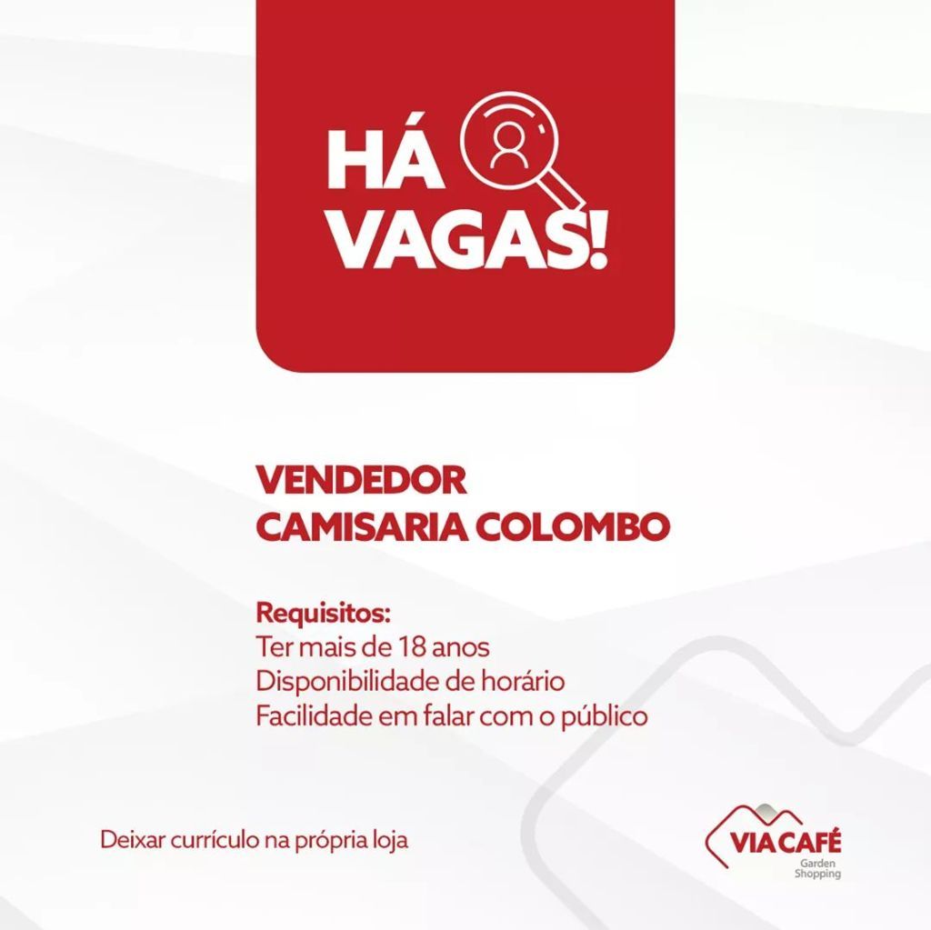 vaga emprego shopping