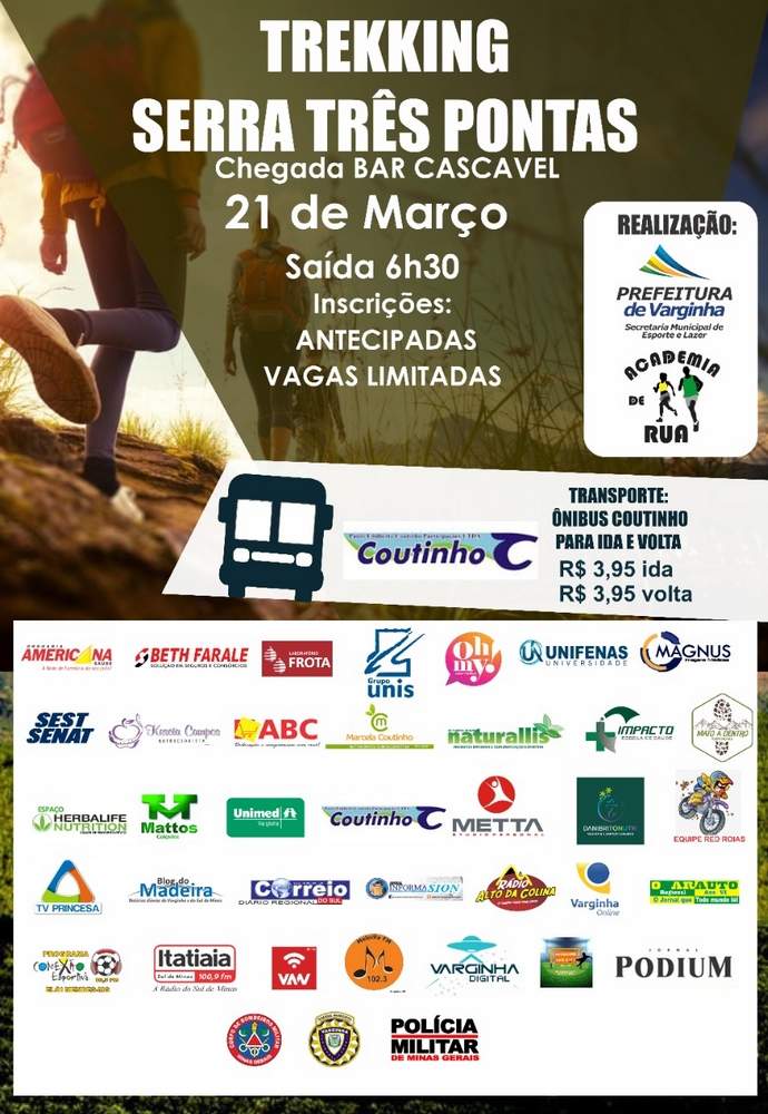 1º Trekkink Serra de Três Pontas Academias de Rua Semel Varginha