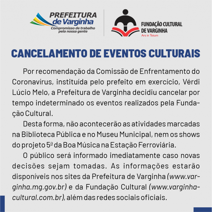 nota cancelamento prefeitura de varginha