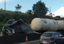 Carreteiro de Varginha morre em acidente na Fernão Dias Caminhão