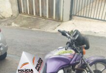 Motocicleta furtada é recuperada pela PM motocilceta furtada