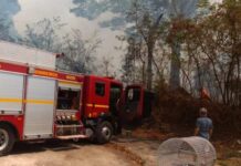 Incêndio no bairro Alta Villa foi controlado na manhã desta quinta-feira Incêndio em Varginha