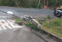 Caminhoneiro é preso, com sinais de embriaguez, após bater em postes Caminhoneiro causa acidente em Varginha
