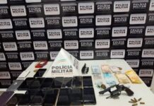 Após denúncia PM prende seis pessoas com armas e drogas em festa com aglomeração na zona rural apreensão em festa na zona rural de Varginha