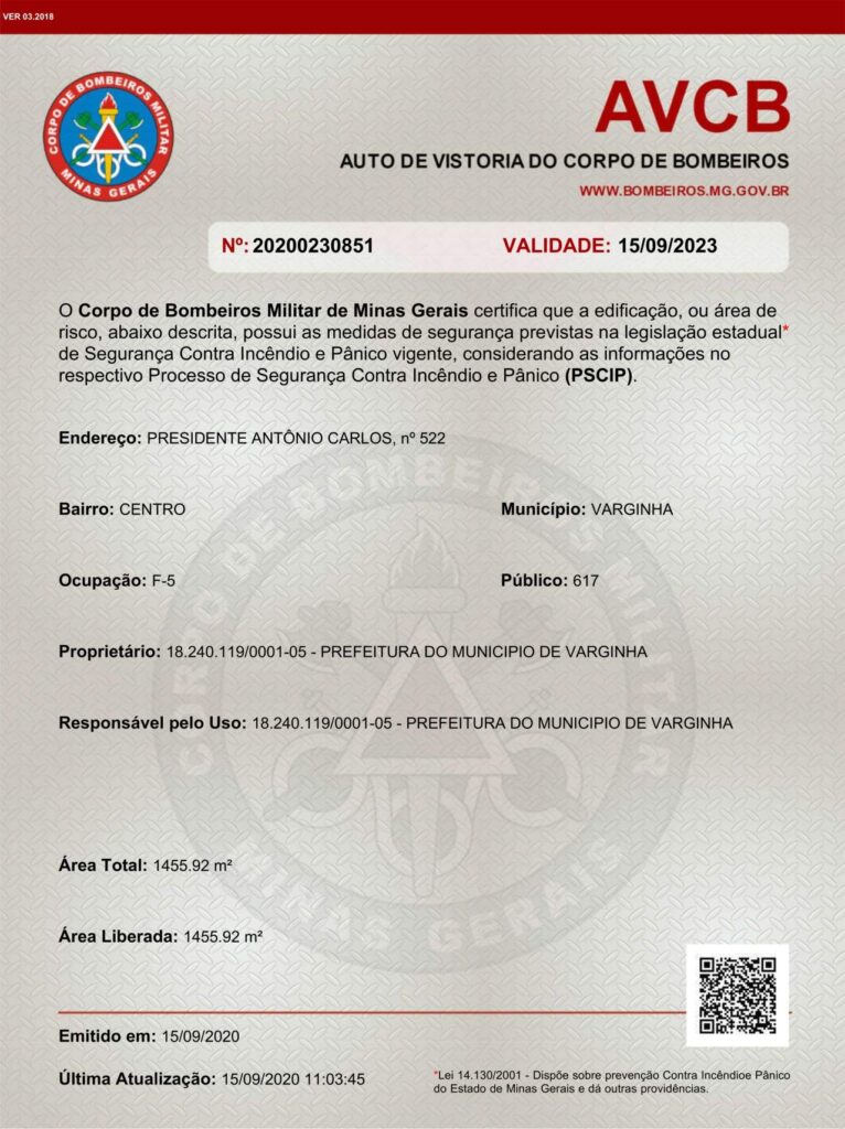 teatro capitólio varginha certificado avbc