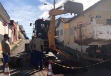 Avenida Ana Jacinta está interditada para obras de recuperação obra Ana Jacinta Varginha
