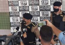 PM faz coletiva de imprensa sobre crime em hipermercado de Varginha crime hipermercado Varginha
