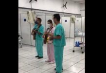 Humanização: equipe do Hospital de Campanha de Varginha canta para os pacientes Equipe