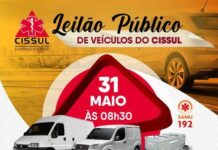 Cissul Samu promove leilão público de veículos em Varginha leilão público automóveis cissul samu varginha
