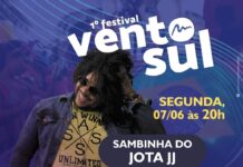 Jota se apresenta no Festival Vento Sul nesta segunda (7) Festival Vento Sul Jota