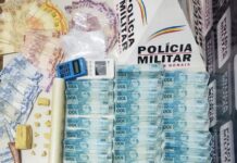 Polícia Militar apreende drogas e grande quantia em dinheiro em Varginha Polícia Militar apreensão de drogas