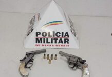 PM prende 3 pessoas e apreende 2 armas de fogo na Vila Bueno armas de fogo apreendias em varginha