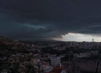 Defesa Civil alerta para rajadas de vento de até 80 km/h em Varginha nesta terça-feira Chuva em Varginha
