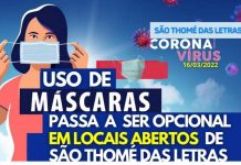 São Tomé das Letras torna facultativo uso de máscaras em áreas abertas Máscara