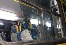 Ônibus é novamente depredado em Varginha Ônibus que foi depredado Varginha Digital