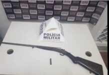 Espingarda é apreendida em Varginha Espingarda