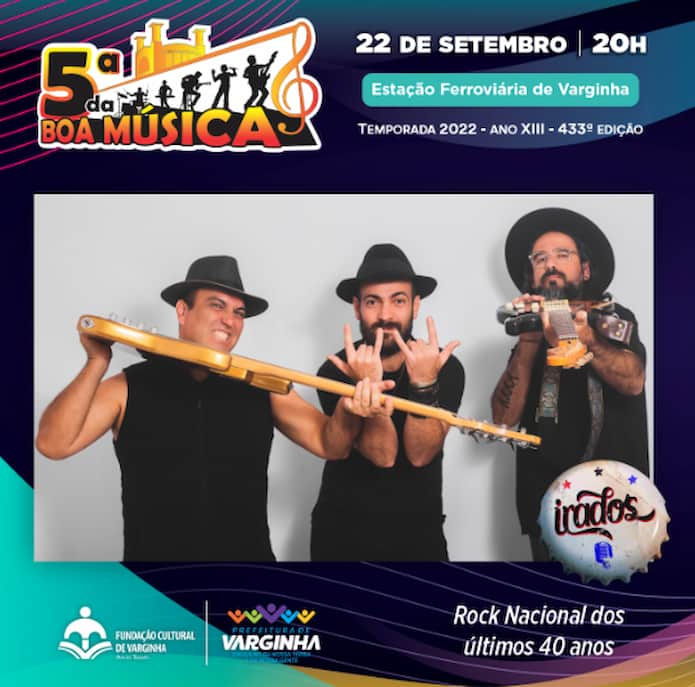Banda Irados se apresenta no Projeto 5ª da Boa Música - Imagem de divulgação