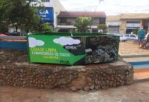 Lixeiras serão retiradas da Praça São Charbel em Varginha Lixeiras na Praça São Charbel