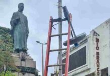 Roubo de fios deixa Praça da Avenida Rio Branco no escuro Manutenção Avenida Rio Branco após roubo de fios