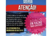 Treinamento simulado da PM em Varginha é adiado PM