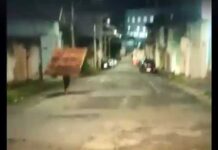 Mulher obriga ladrão a carregar e devolver portão furtado em Varginha Ladrão devolve portão
