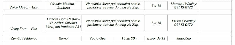 atividades semel varginha 2023
