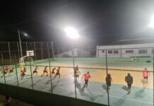 Prefeitura inicia revitalização da iluminação em 14 Quadras Poliesportivas de Varginha Quadra do Jardim Corcetti Varginha