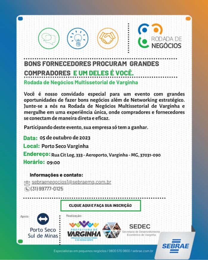 Rodada de Negócios Multissetorial em Varginha Rodada de Negócios Multissetorial em Varginha