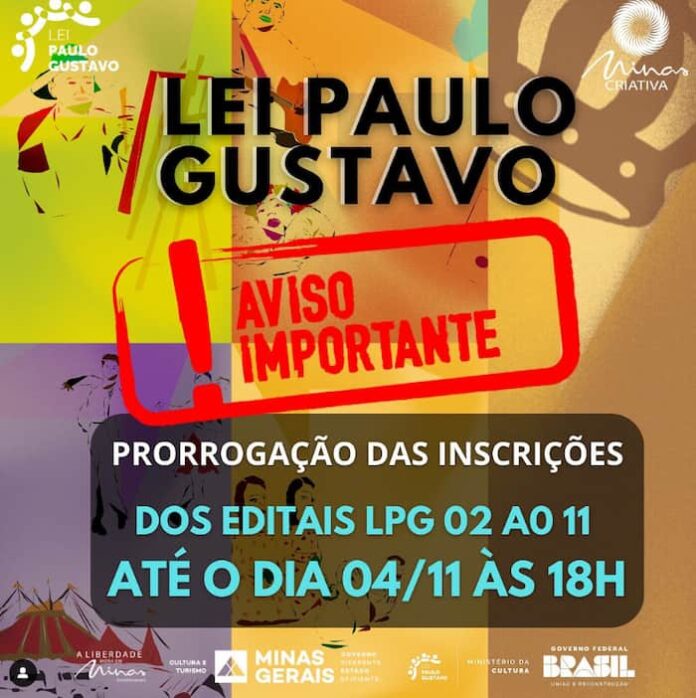 Lei Paulo Gustavo Inscrições Minas Gerais