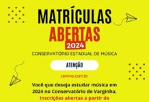 Conservatório Estadual de Música está com inscrições abertas para estudar música, artes cênicas e plásticas Estão abertas as inscrições para estudar no Conservatório Estadual de Música de Varginha em 2024.