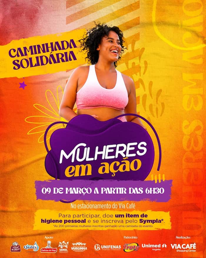 A Caminhada “Mulheres em Ação” do Via Café Shopping Center e Semel Varginha está com inscrições abertas.