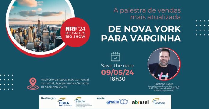 A palestra gratuita de vendas mais atualizada direto de Nova York acontecerá na ACIV em Varginha.