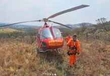Helicóptero Arcanjo é utilizado para resgatar trilheiro em São Thomé das Letras O Helicóptero Arcanjo foi acionado para o resgate de trilheiro em São Thomé das Letras no sábado (28), veja o vídeo.