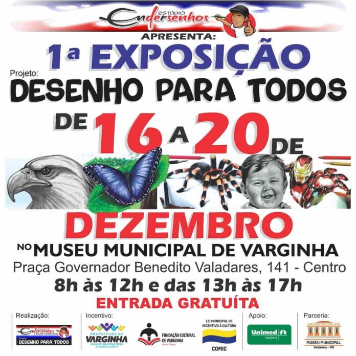 exposicao-desenho-para-todos-ender-varginha A 1ª Exposição do projeto “Desenho para Todos” é realizada pelo desenhista Ender Alberto de Oliveira e acontece no Museu de Varginha com entrada gratuita.
