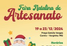 Feira Natalina de Artesanato de Varginha começa nesta quinta A Feira Natalina de Artesanato de Varginha será realizado na Praça Getúlio Vargas, entre os dias 19 e 23 de dezembro.