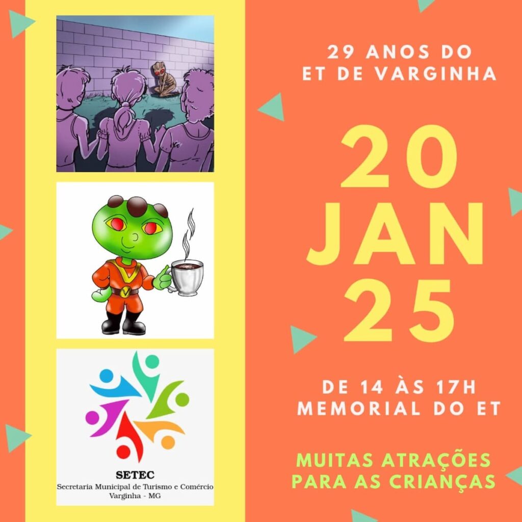 No Dia 20 de janeiro é comemorado o Dia do ET de Varginha, que completa 29 anos, veja a programação no Memorial do ET.