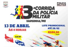Vem aí a 3ª Corrida da Polícia Militar, as inscrições já estão abertas Foi dada a largada para as inscrições da 3ª Corrida da Polícia Militar de Varginha! Dia 13 de abril, às 8 Horas, em frente a sede da PM.